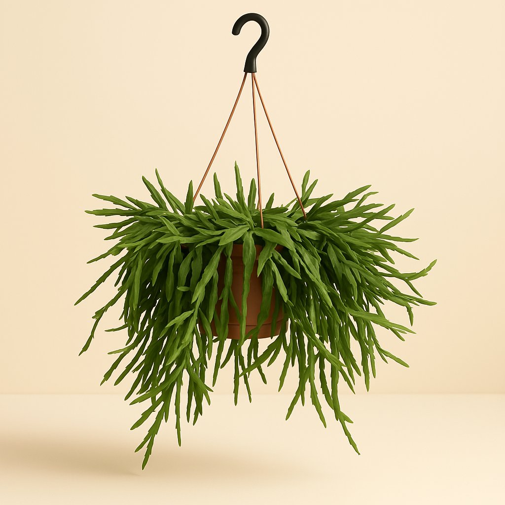 Rhipsalis Micrantha - 50cm in einem modernen Studio mit modernem Topf