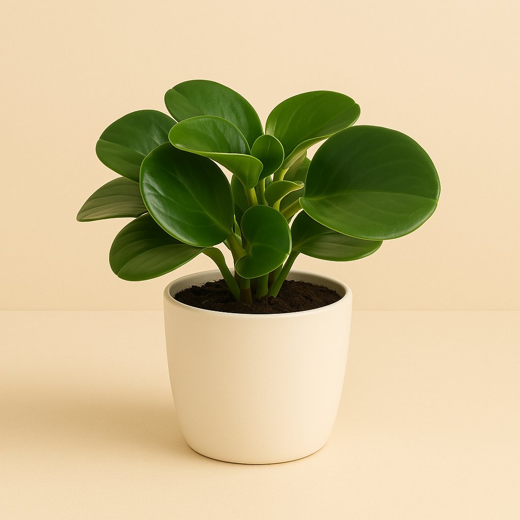 Peperomia Obtusifolia - 20cm in einem modernen Studio mit modernem Topf