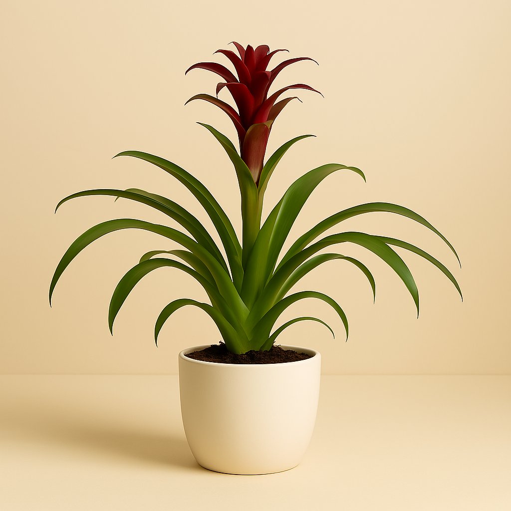Guzmania Nextara - 50cm in einem modernen Studio mit modernem Topf