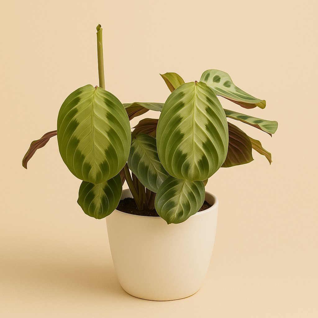Maranta Silver Band - 30cm in einem modernen Studio mit modernem Topf