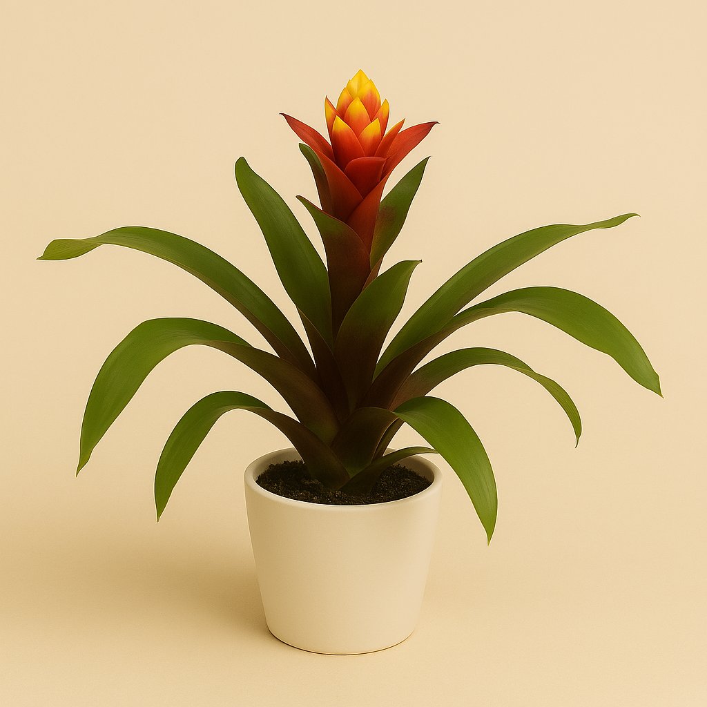 Guzmania Crown - 45cm in einem modernen Studio mit modernem Topf