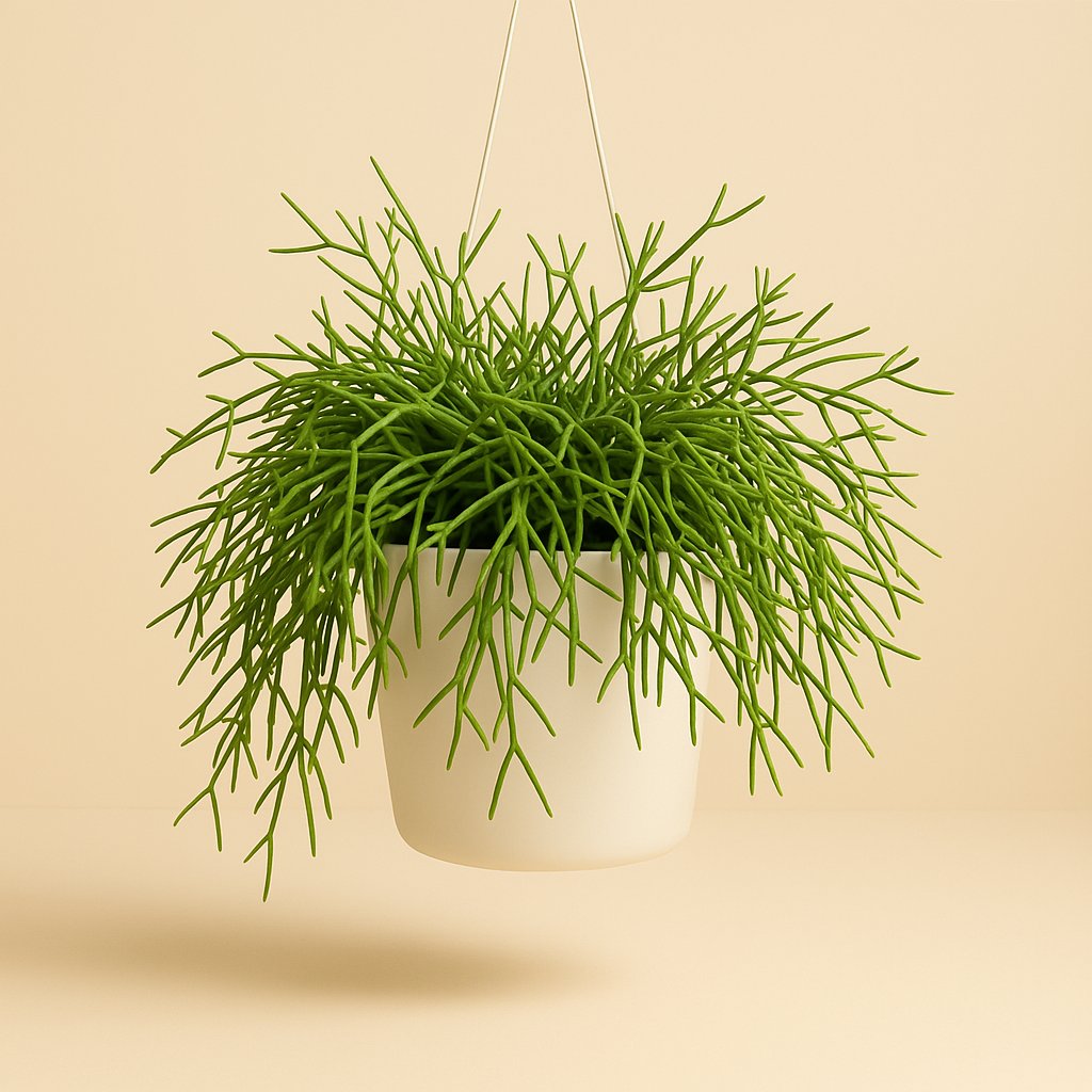 Rhipsalis Heteroclada - 60cm in einem modernen Studio mit modernem Topf