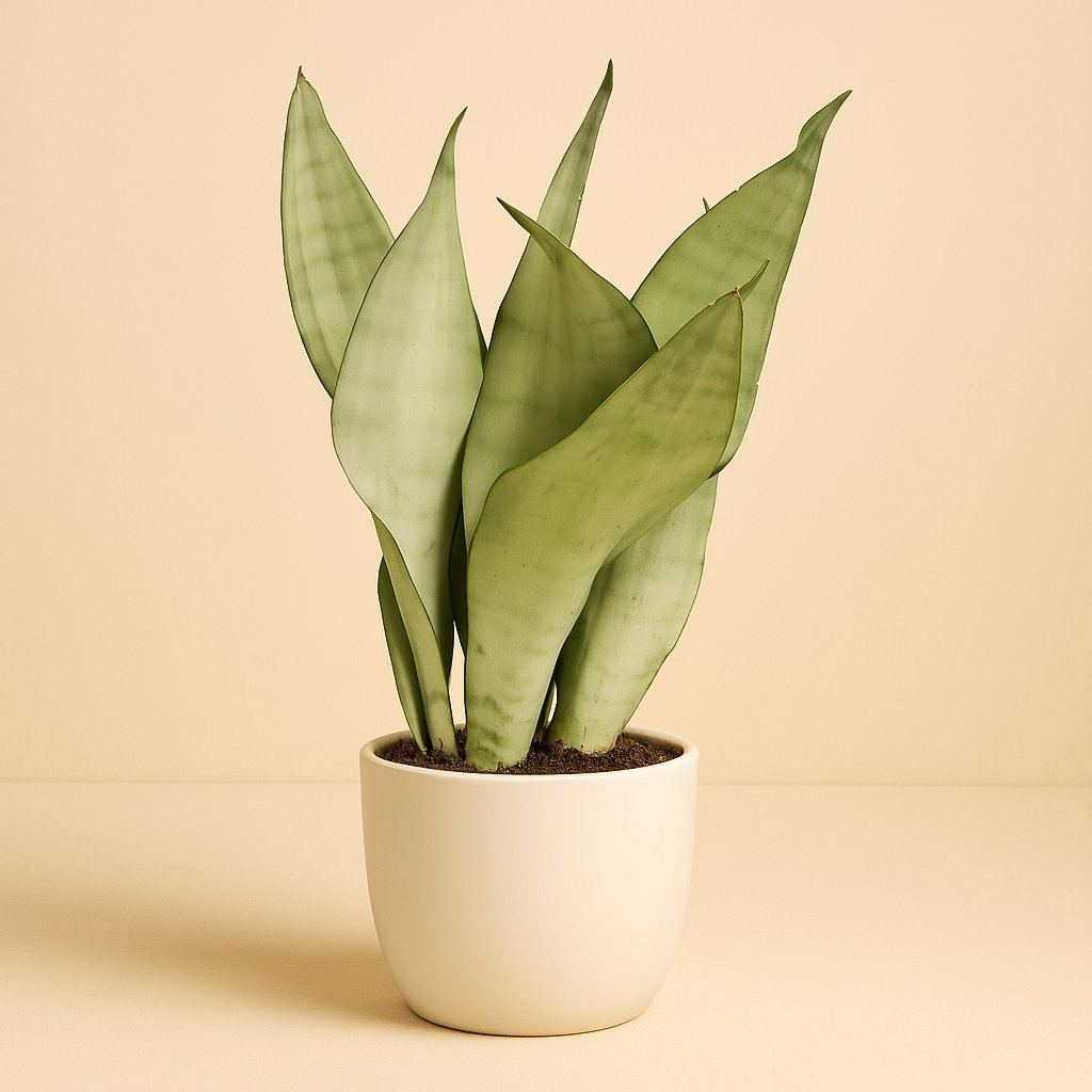 Sansevieria Trifasciata Moonshine - 30cm in einem modernen Studio mit modernem Topf
