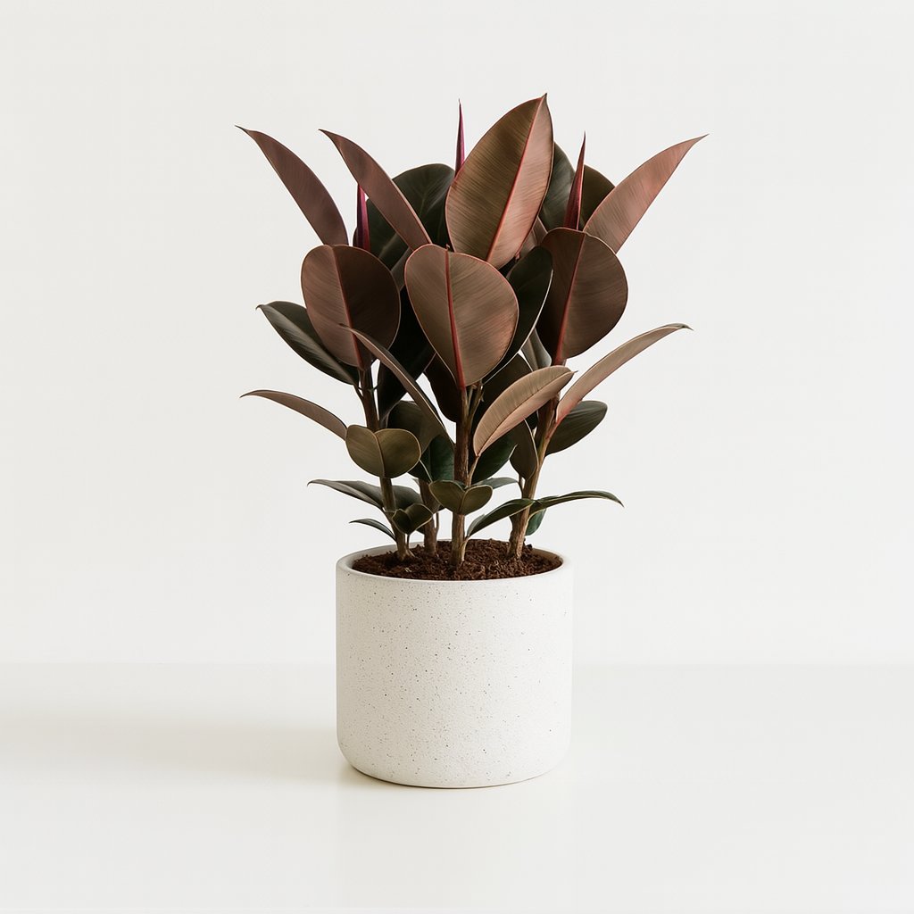 Ficus Belize - 80cm in einem modernen Studio mit modernem Topf