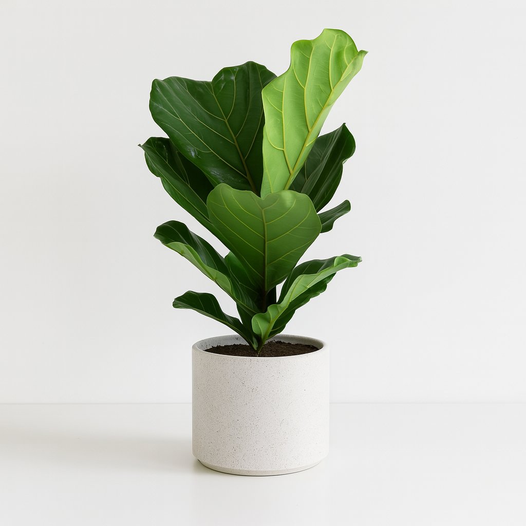 Ficus Lyrata - 75cm in einem modernen Studio mit modernem Topf