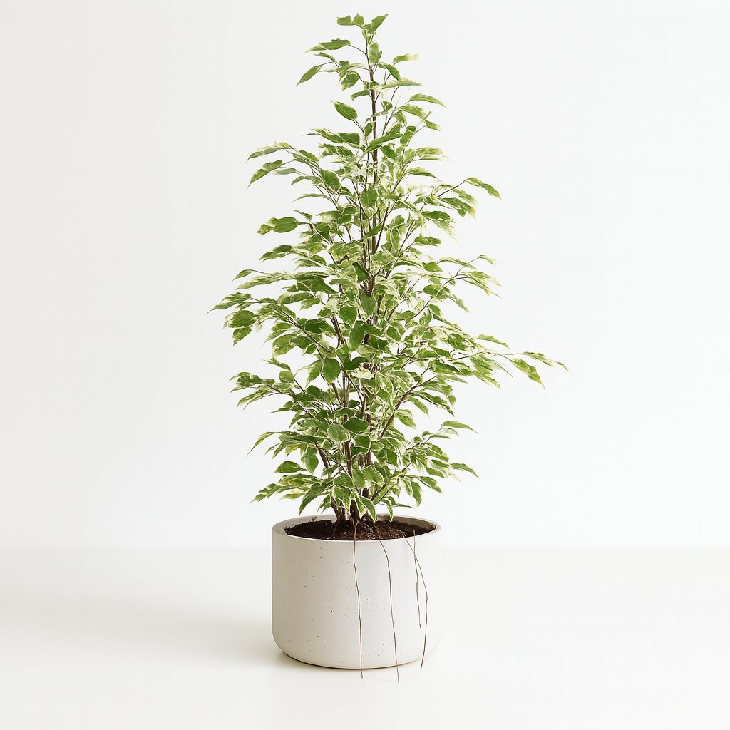 Ficus benjamina Twilight - 95cm in einem modernen Studio mit modernem Topf