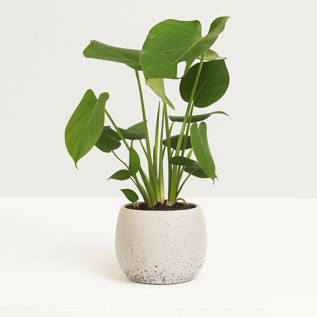 Monstera Deliciosa - 60cm in einem modernen Studio mit modernem Topf