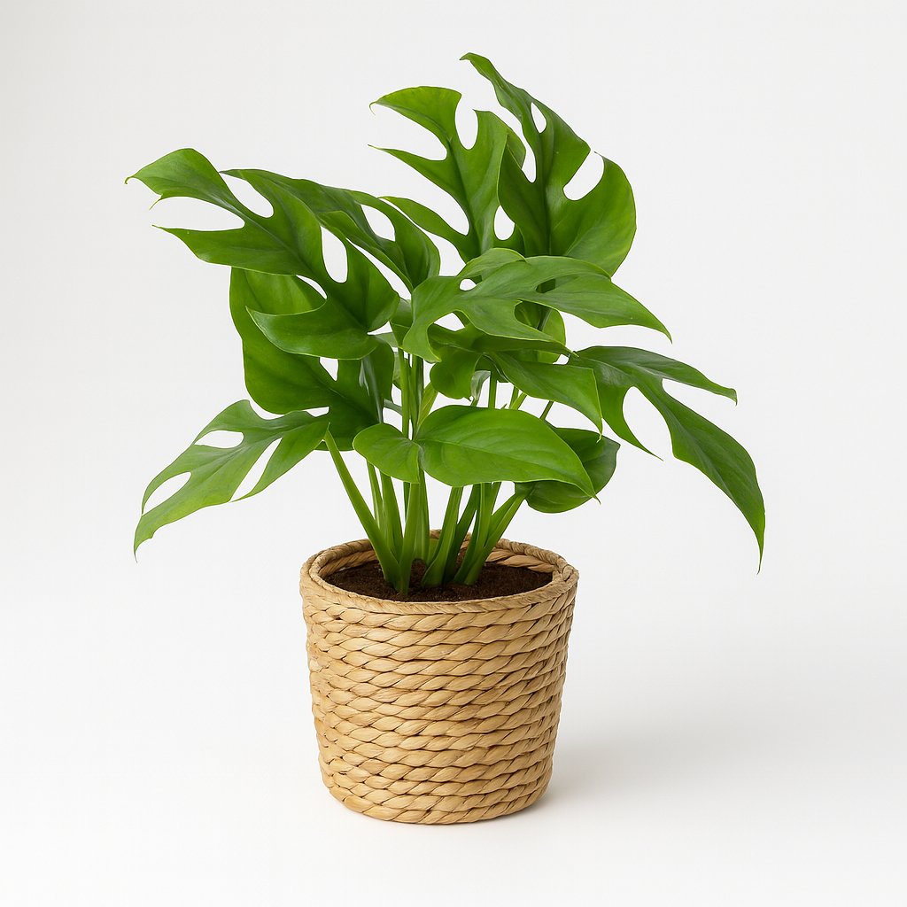 Monstera Minima - 25cm in einem modernen Studio mit modernem Topf