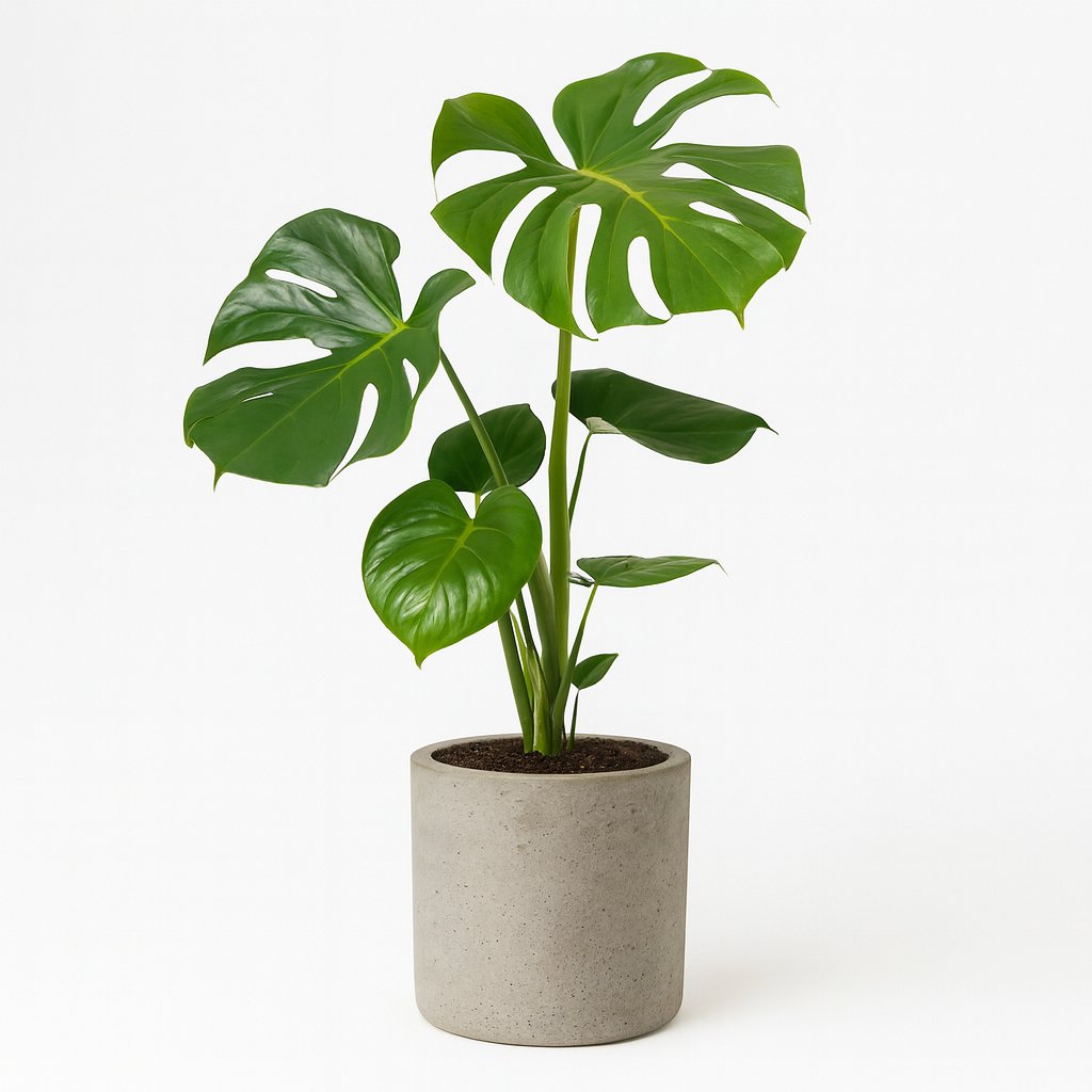 Monstera Deliciosa - 55cm in einem modernen Studio mit modernem Topf