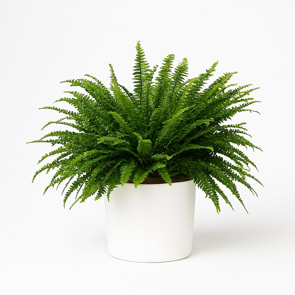 Nephrolepis Green Lady - 60cm in einem modernen Studio mit modernem Topf