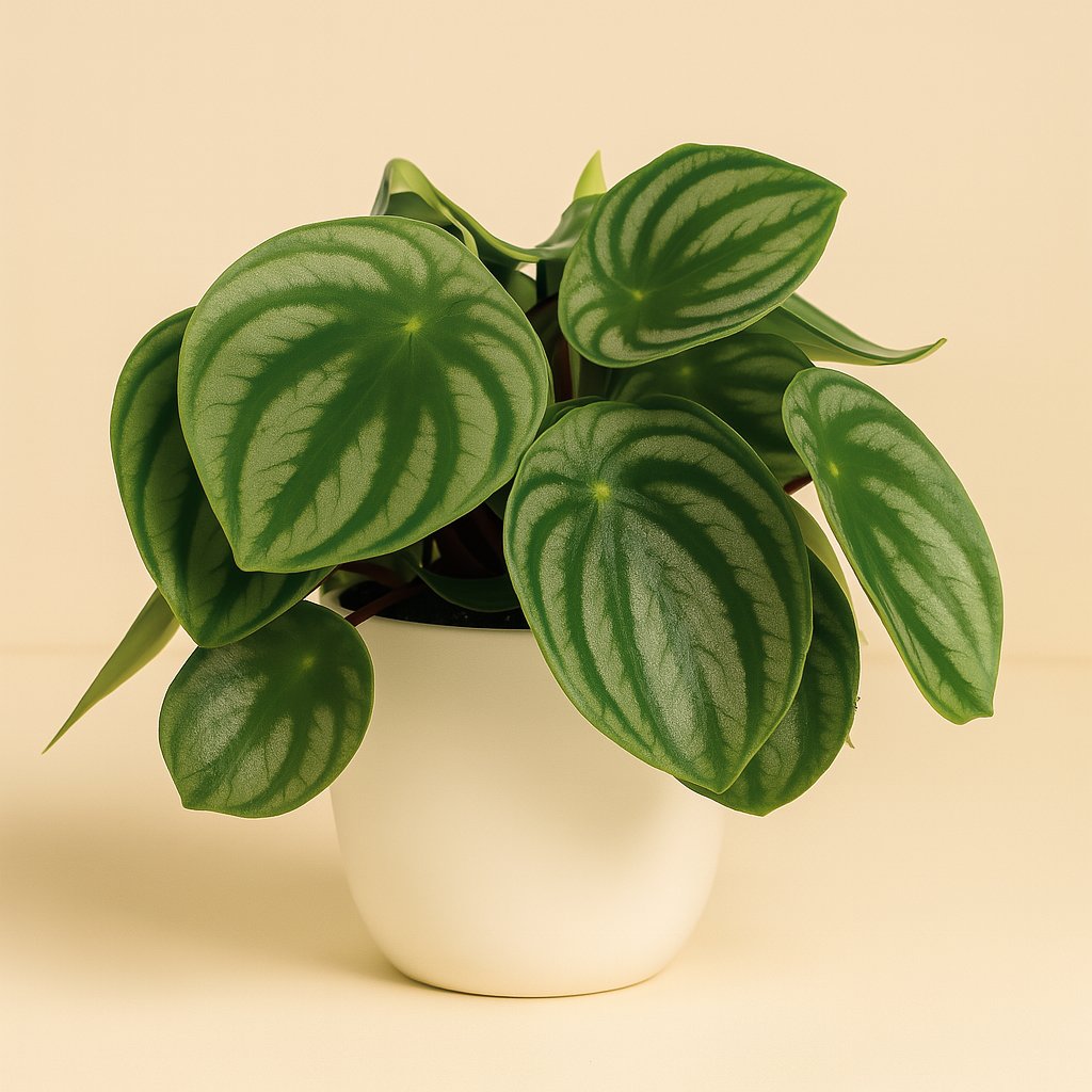 Peperomia Argyreia - 20cm in einem modernen Studio mit modernem Topf
