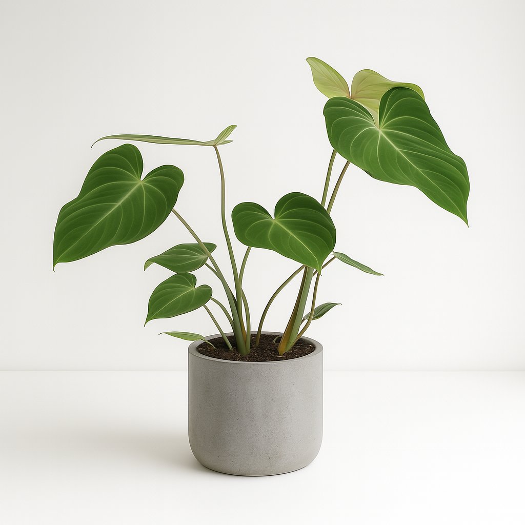 Philodendron Gloriosum - 40cm in einem modernen Studio mit modernem Topf