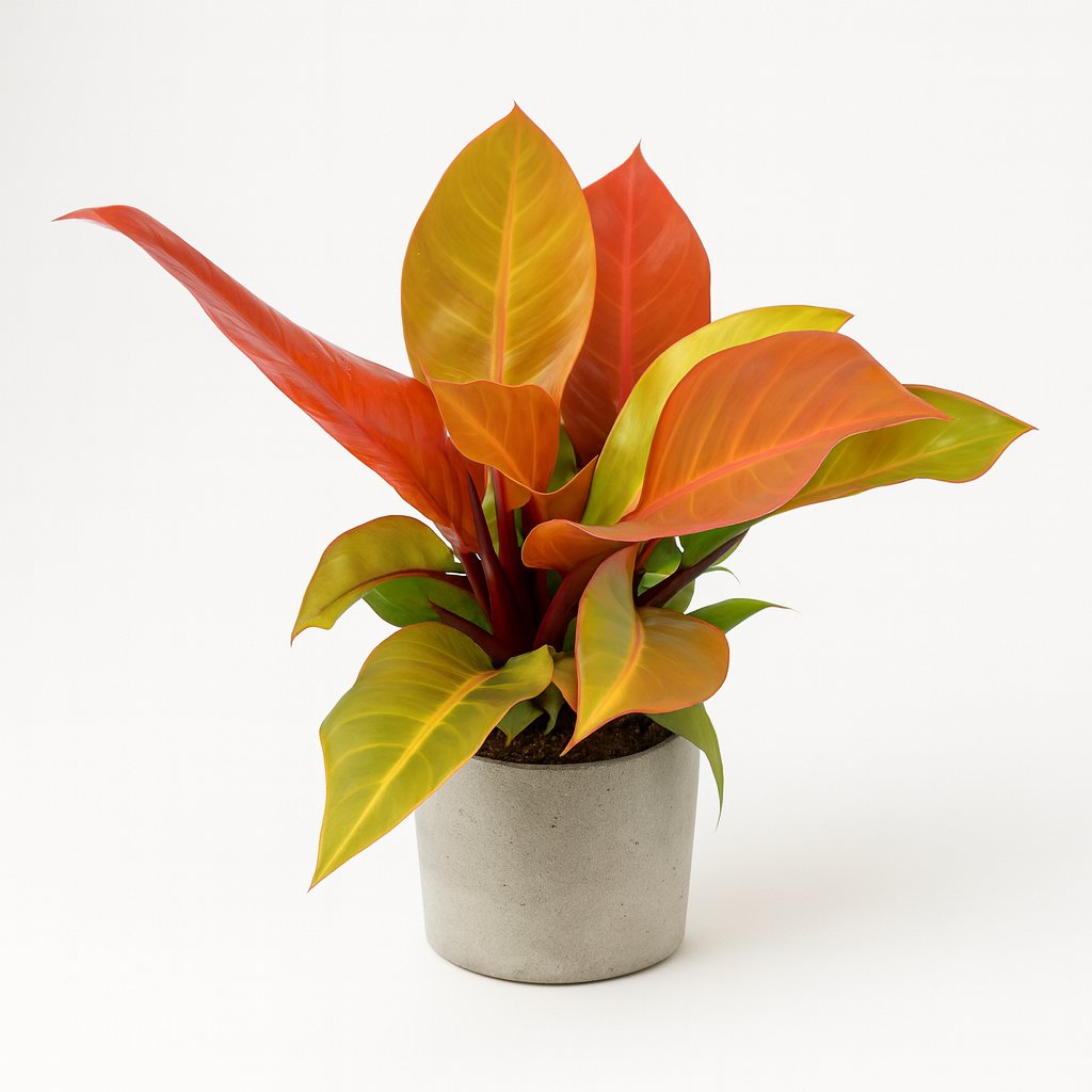 Philodendron Prince Of Orange - 60cm im Betontopf