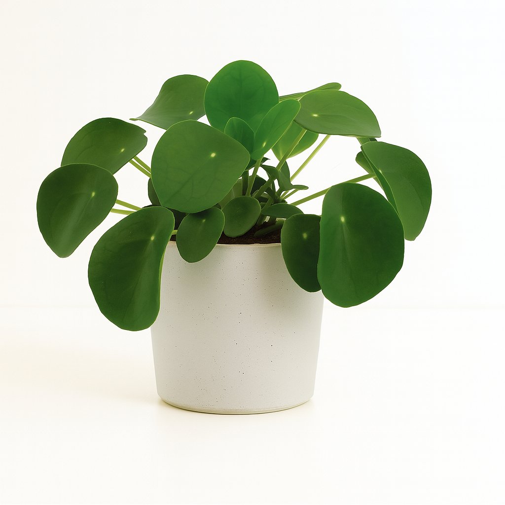 Pilea Peperomioides - 15cm in einem modernen Studio mit modernem Topf