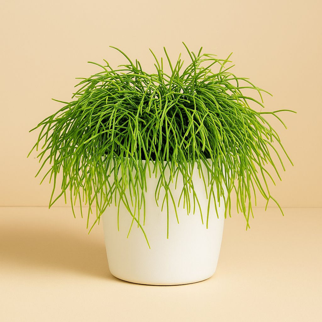 Rhipsalis Cashero - 25cm in einem modernen Studio mit modernem Topf