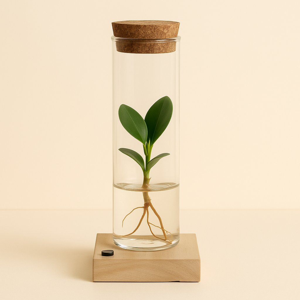 Clusia im Glas + LED - 10cm