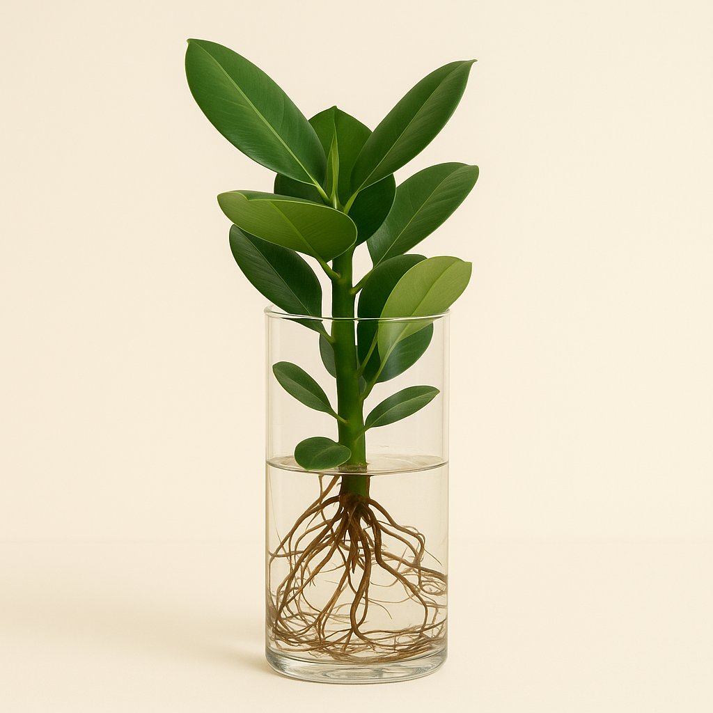Clusia im Zylinderglas - 30cm in einem modernen Studio mit modernem Topf