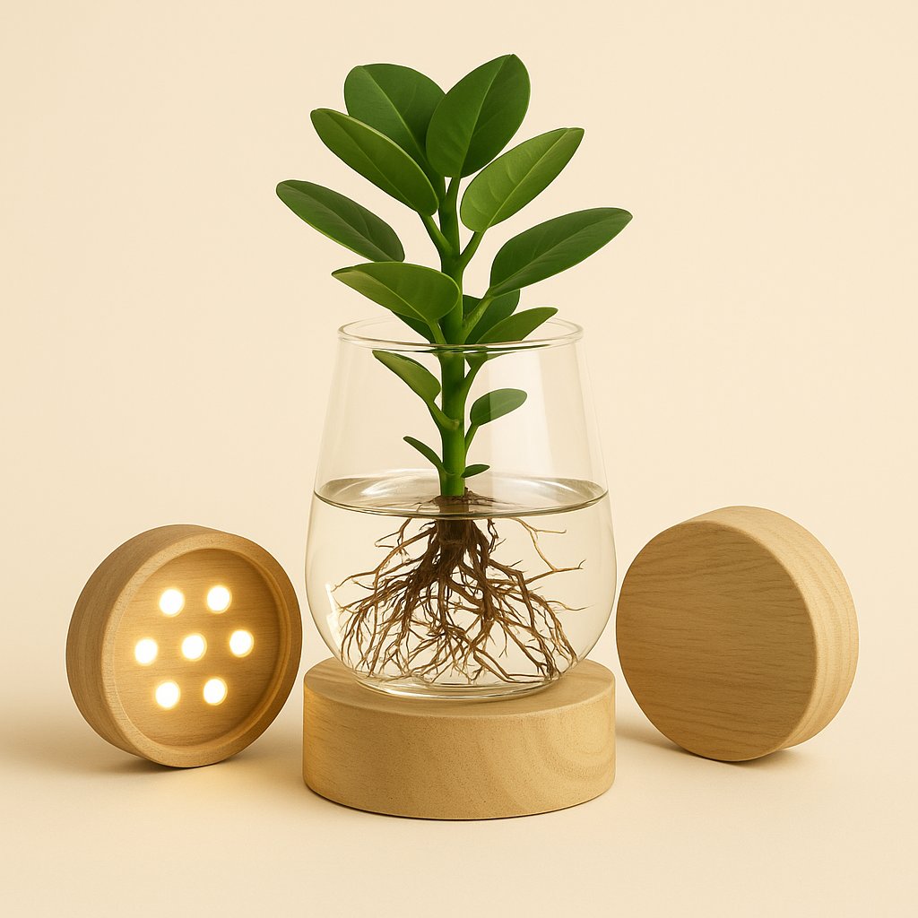 Clusia im Kingston-Glas + LED - 30cm