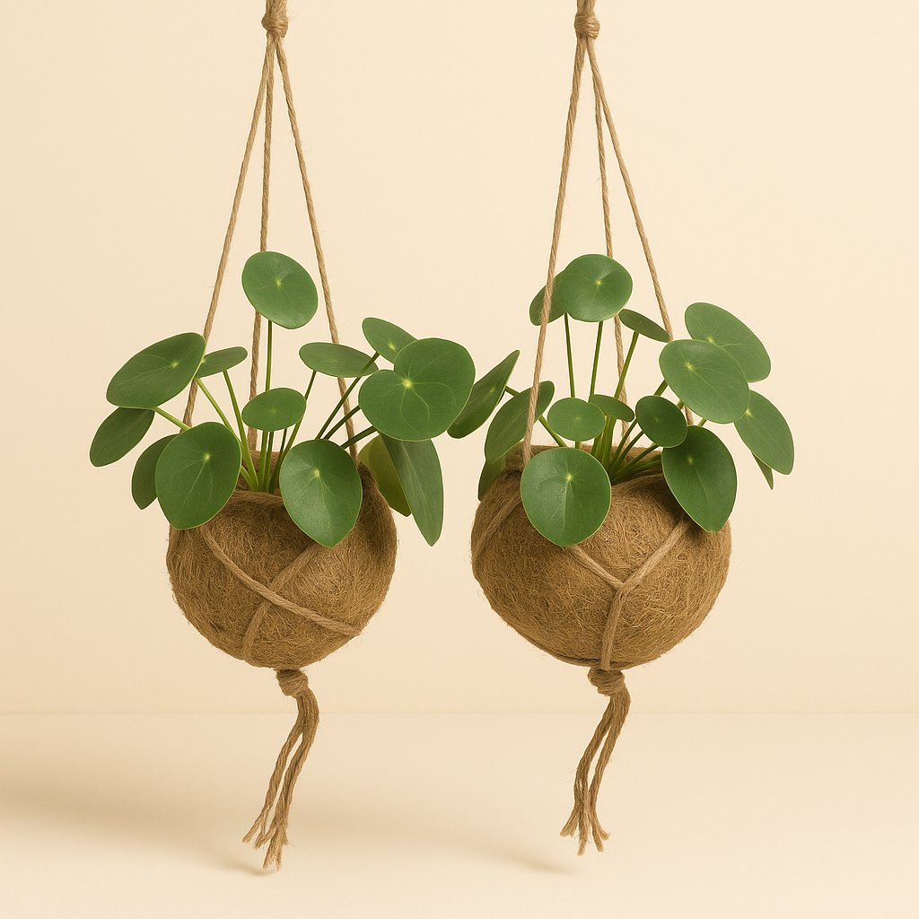 2x Kokodama Pilea Peperomiodes - 20cm
