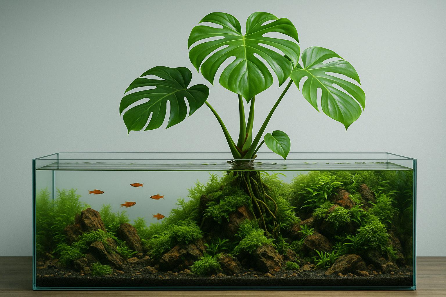 Monstera im Aquarium: So klappt's mit der Zimmerpflanze  Florage.de