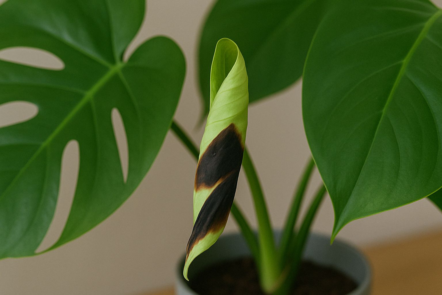 Warum werden die neuen Blätter deiner Monstera schwarz?