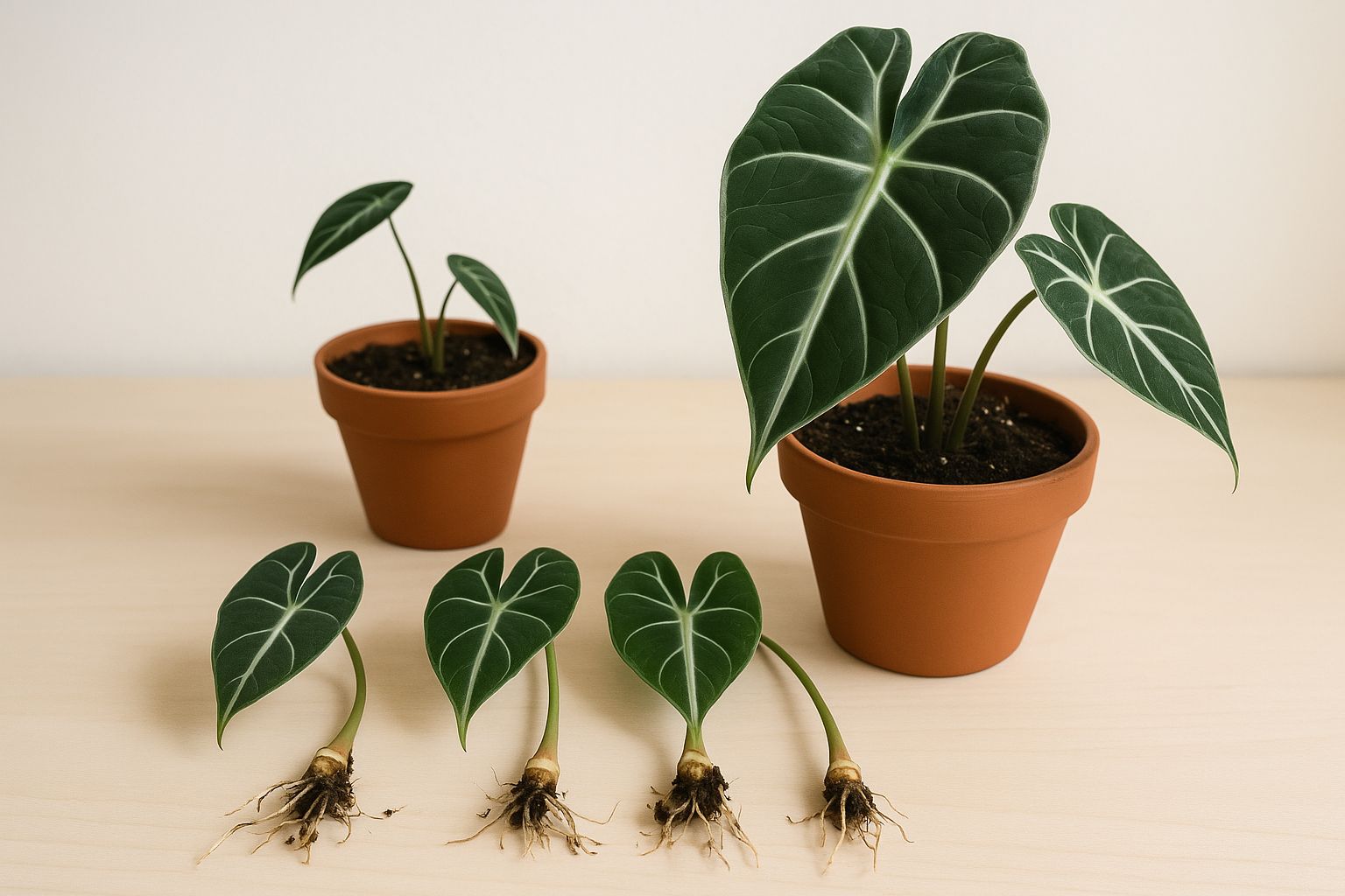 Alocasia vermehren: So klappt es mit Rhizom & Tochterpflanzen  Florage.de