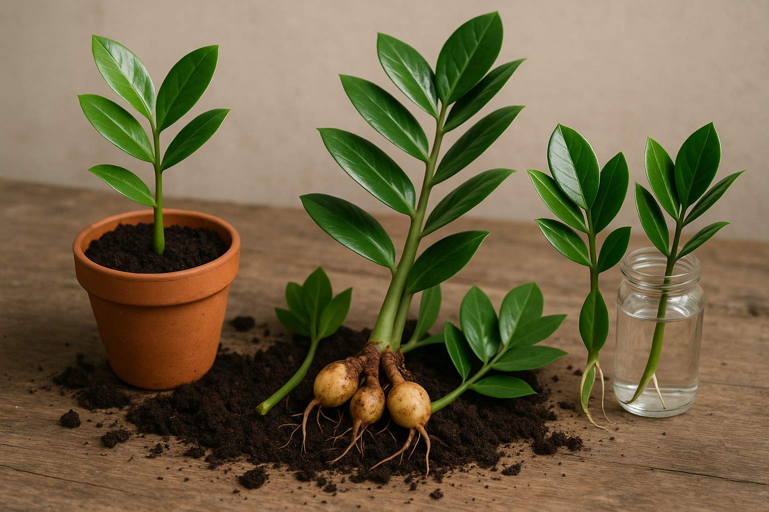 Glücksfeder vermehren – alle Methoden einfach erklärt (Blatt, Stiel, Knolle &amp; Wasser)