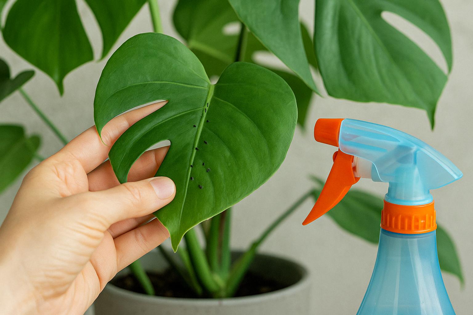 Kleine schwarze Tierchen auf deiner Monstera: Was tun?