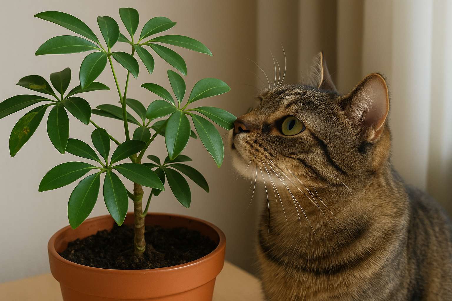 Schefflera und Katzen: Ist die Strahlenaralie giftig?