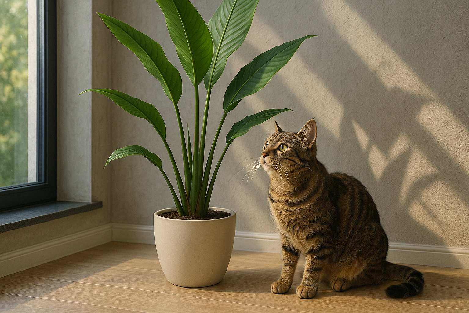 Spannende Strelitzia Giftig Katzen Ebenbild