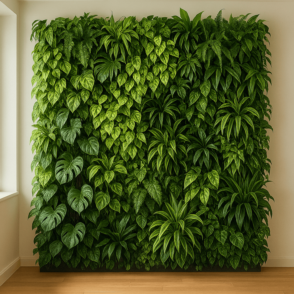 Eine Wand mit Pflanzen: Dein grünes Highlight für Zuhause