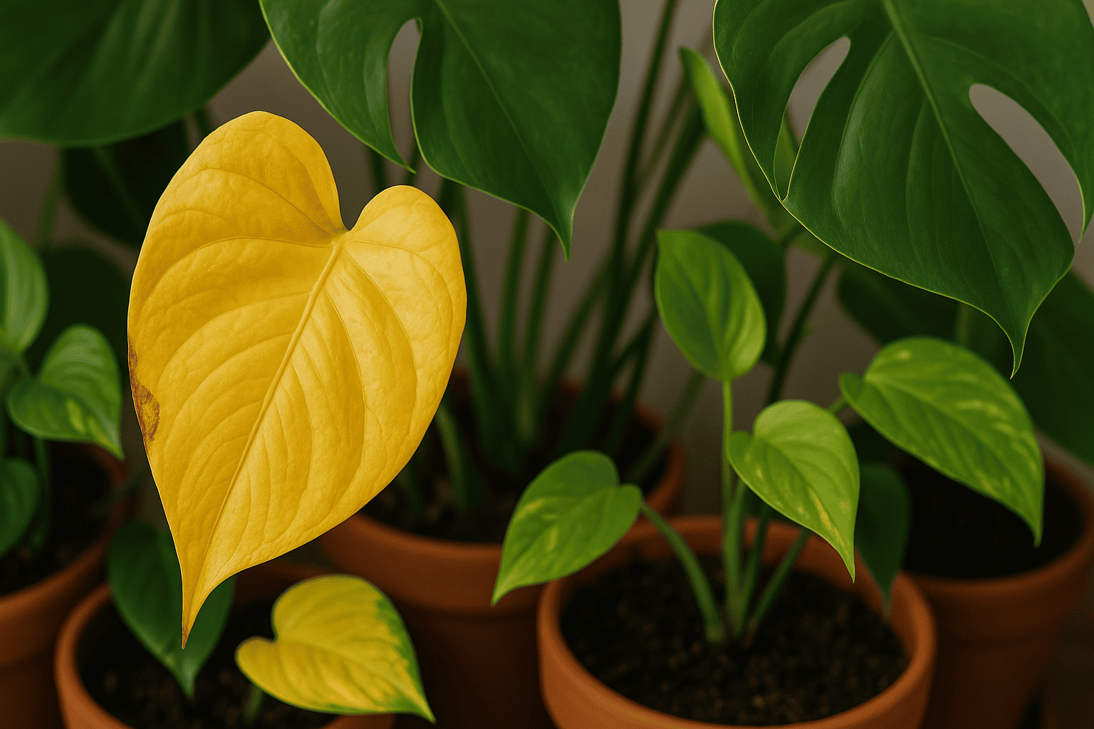 Zimmerpflanzen bekommen gelbe Blättern: Was steckt dahinter?