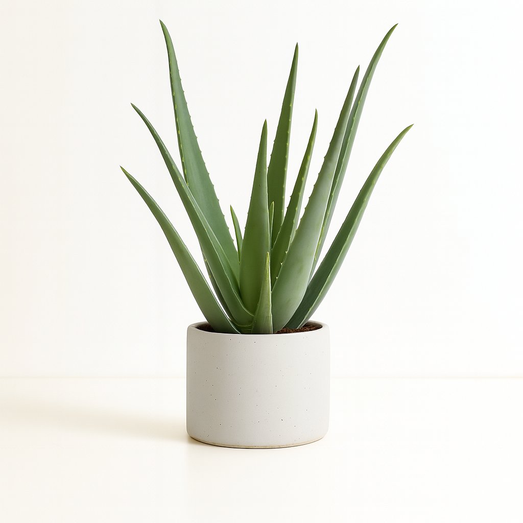 Aloe Vera - 70cm in einem modernen Studio mit modernem Topf