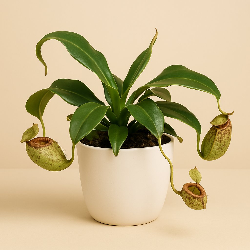 Nepenthes Hookeriana - 17cm in einem modernen Studio mit modernem Topf