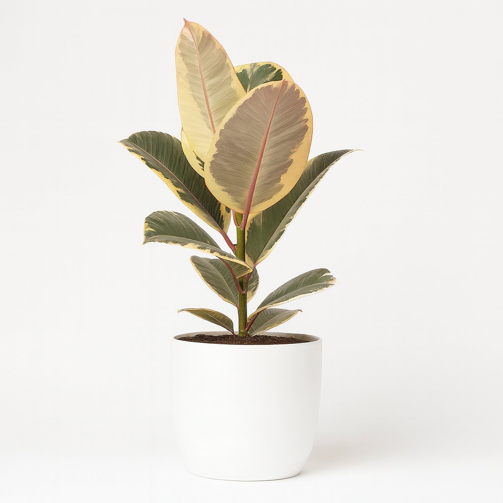 Ficus Elastica Tineke - 50cm im Ø17cm Topf in einem modernen Studio