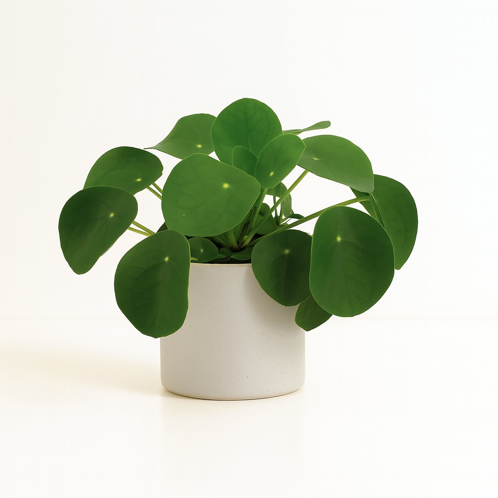 Pilea Peperomioides - 15cm in einem modernen Studio mit modernem Topf