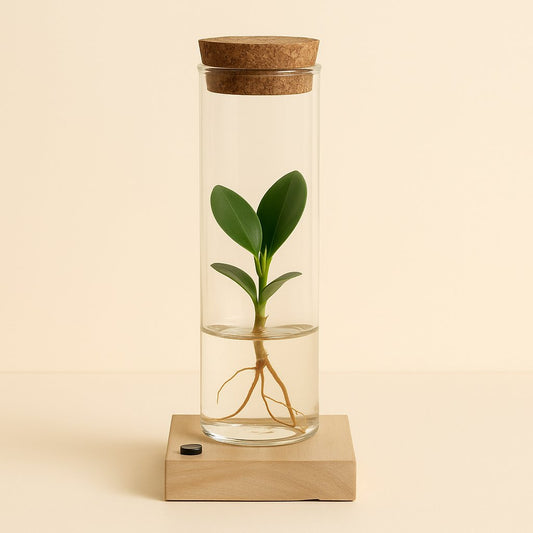 Clusia im Glas + LED - 10cm