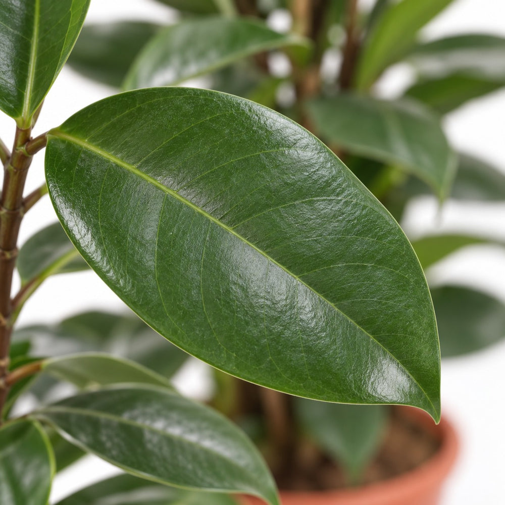 Ficus Cyathistipula, Nahaufnahme Blatt