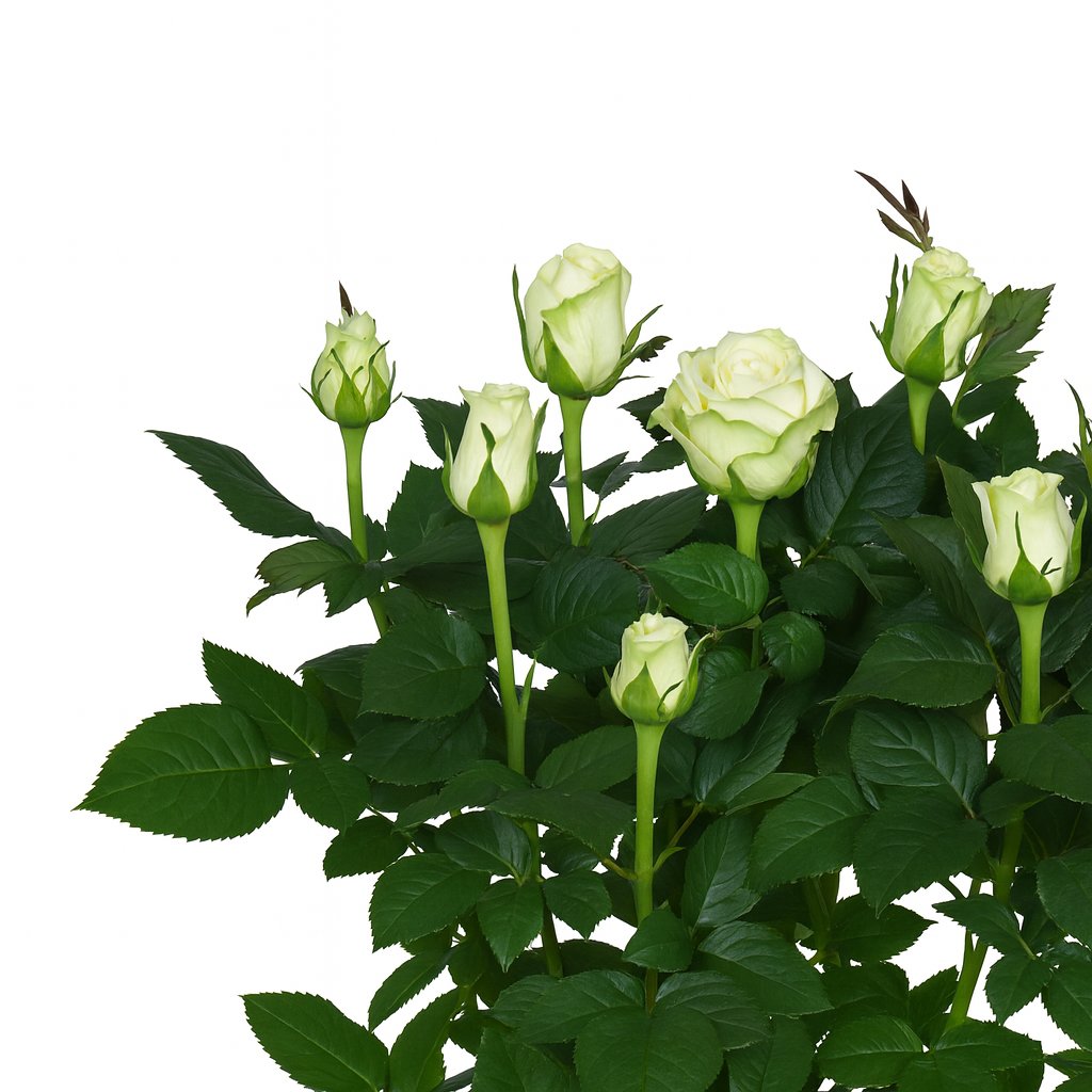 Rosa weiß 45cm im 17cm Topf Nahaufnahme