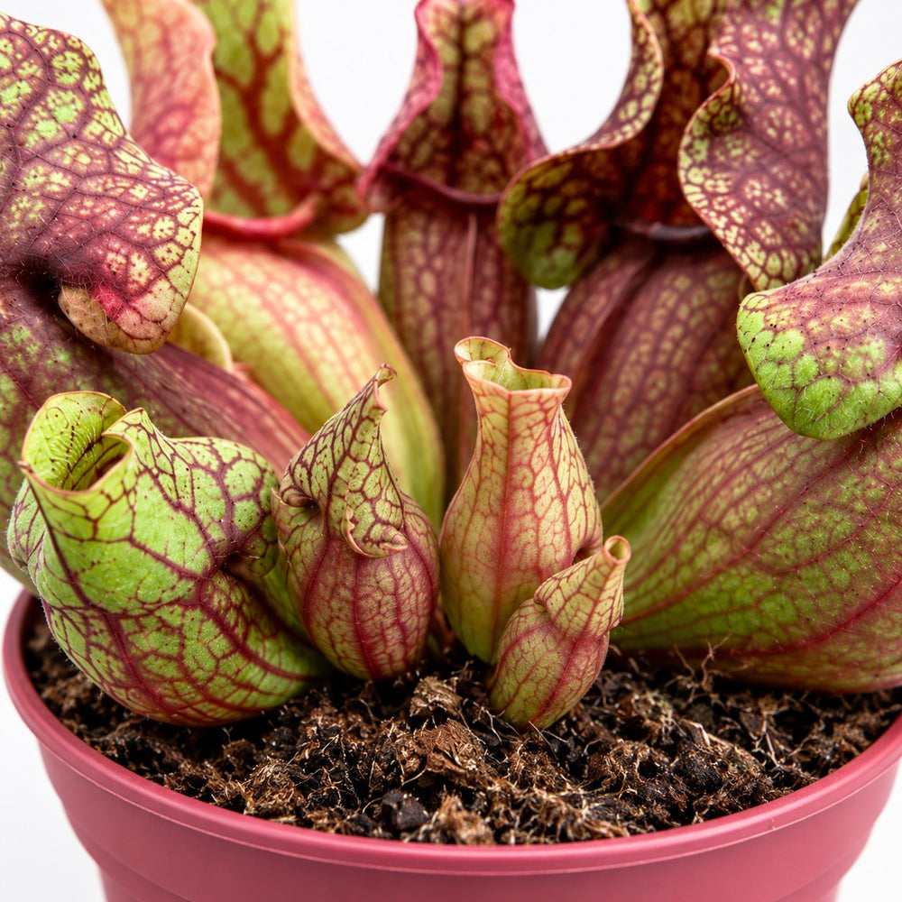 Sarracenia Venosa, Nahaufnahme Wuchs und Triebansatz