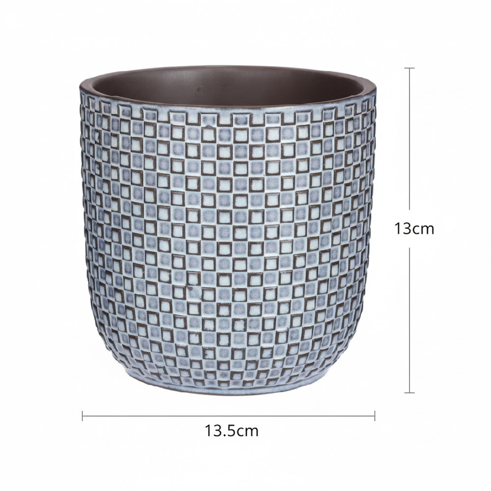 Topf Relief Blau – Ø13,5cm
