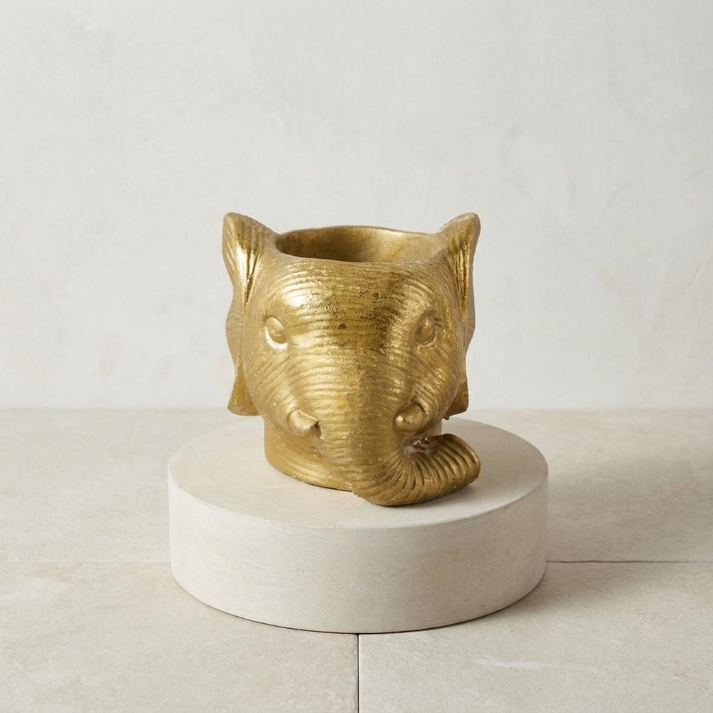 Übertopf Elefant Gold – Ø12cm